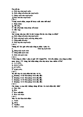 Đề ôn thi môn Công nghệ 9